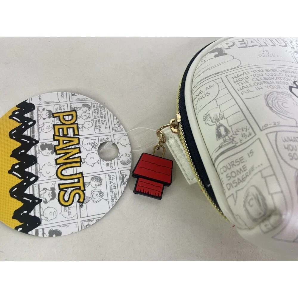 Peanuts Snoopy Woodstock Cosmetic Make Up Bag Zip Pouch Comic Print NEW